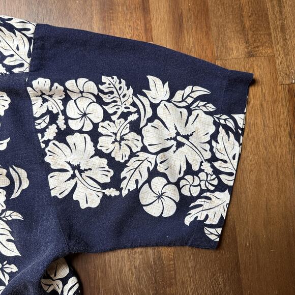 Pineapple Connection Shirt Mens Extra Large Navy Hibiscus Hawaiian Aloha Camp - Picture 11 of 11